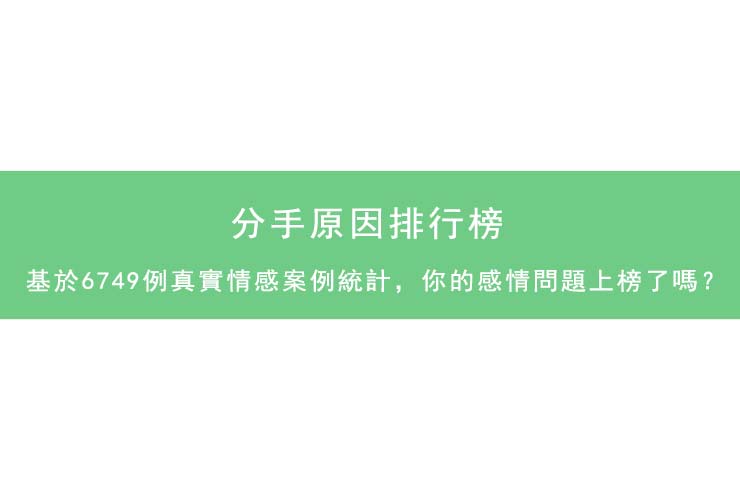 分手原因排行榜：基於6749例真實情感案例統計，你的感情問題上榜了嗎？